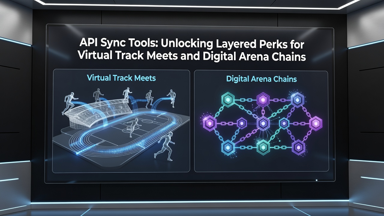 Connected digital arena interface showing layered reward chains activated through API sync during virtual competitions