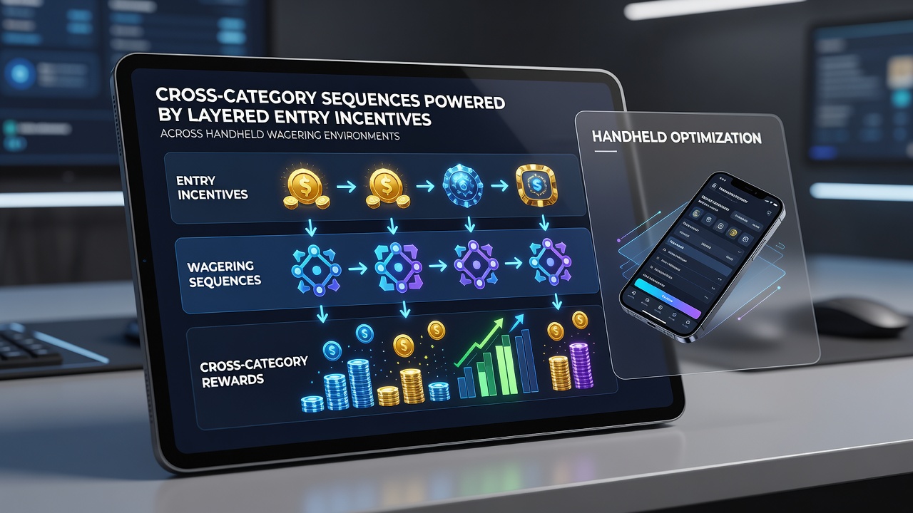 Mobile betting interface showing cross-category accumulator options with layered bonus indicators
