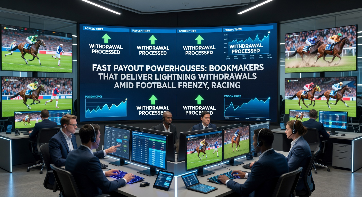 Close-up of a stopwatch ticking down to zero beside a horse galloping past the finish line, overlaid with payout icons for e-wallets and cards, capturing the urgency of racing withdrawals