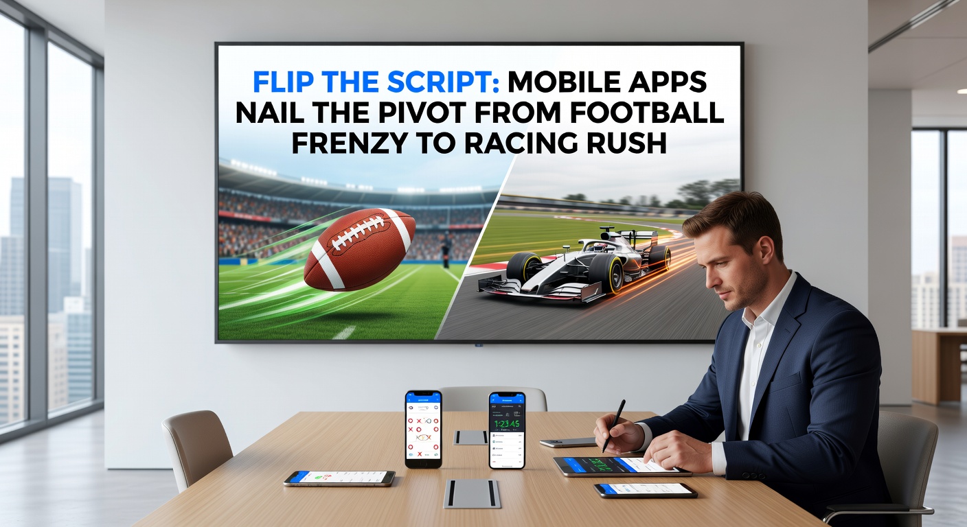 Dynamic split-screen on a betting app displaying live Premier League scores alongside real-time horse racing results and bet slip options during the April 2026 pivot