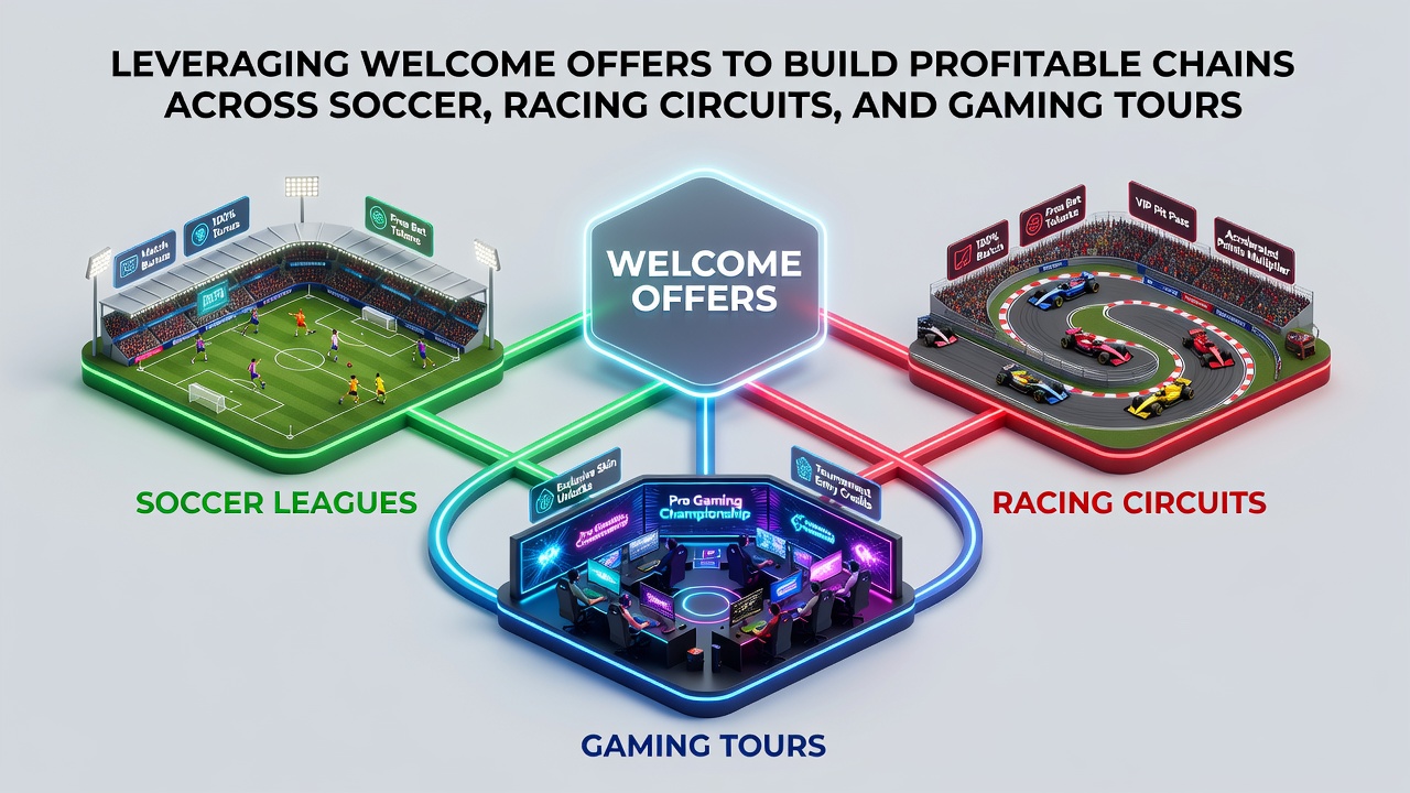 User navigating a betting app to combine soccer, horse racing, and esports accumulator bets with bonus balance displayed