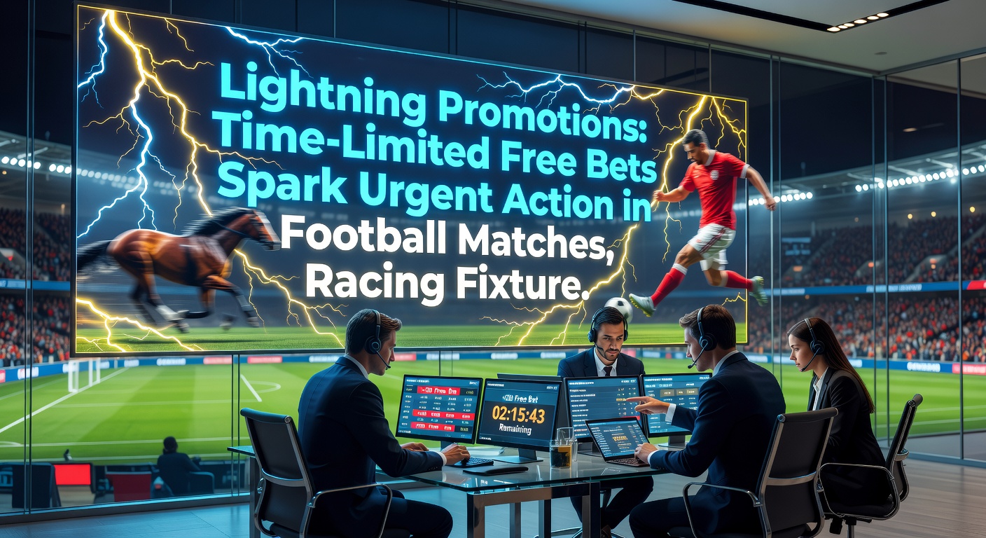 Close-up of a smartphone screen displaying a countdown timer for a free bet promotion during a live esports tournament, with soccer and racing odds visible in the background