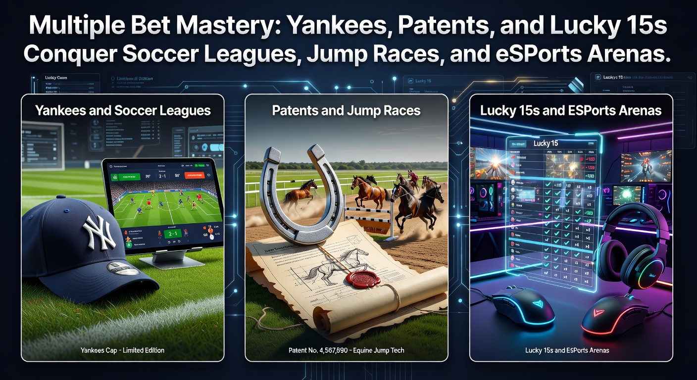 Graphic illustrating a Yankee bet structure with interconnected selections across soccer, racing, and esports icons