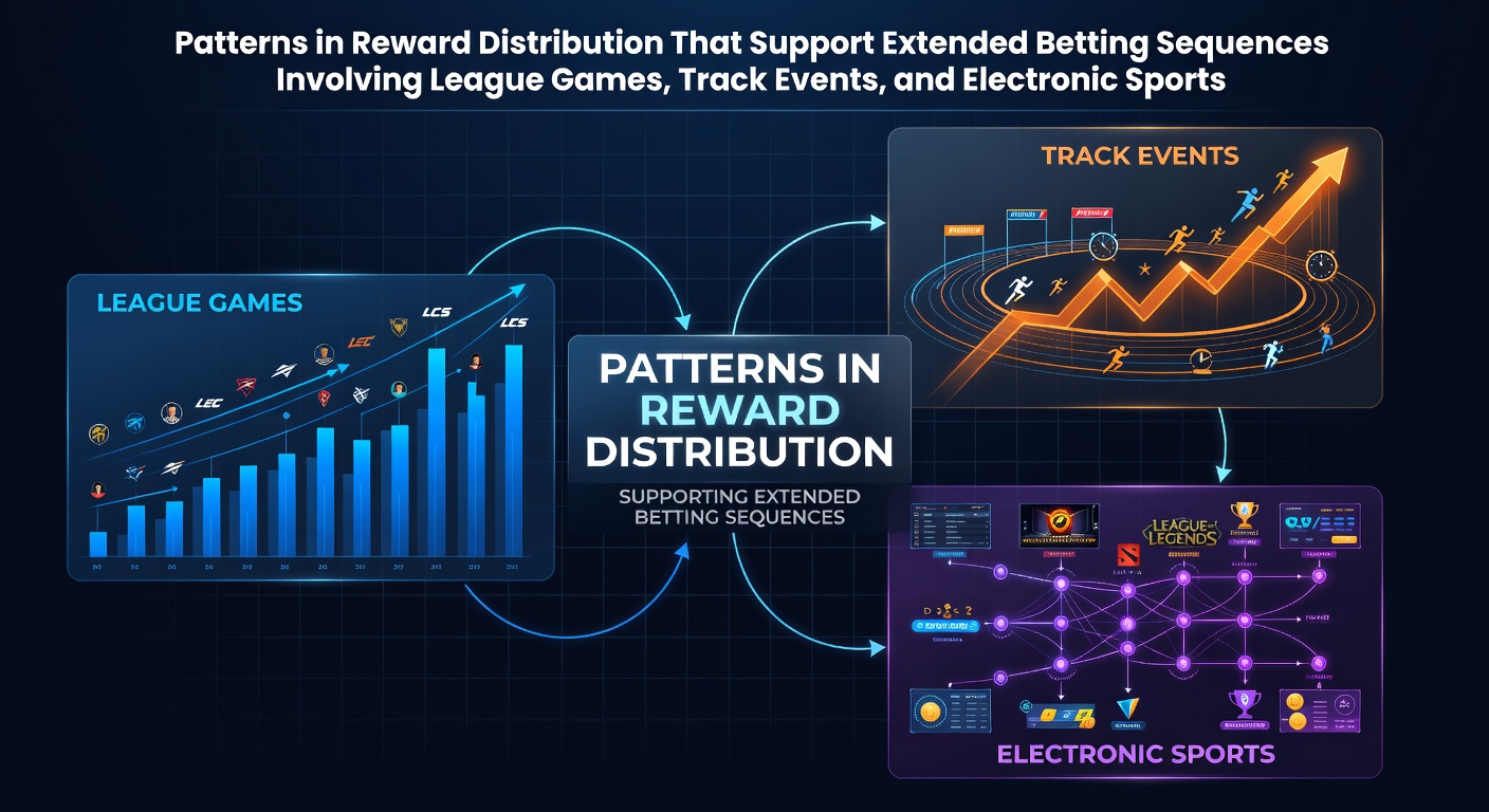 Visual representation of reward distribution patterns across league games, track events, and esports betting sequences