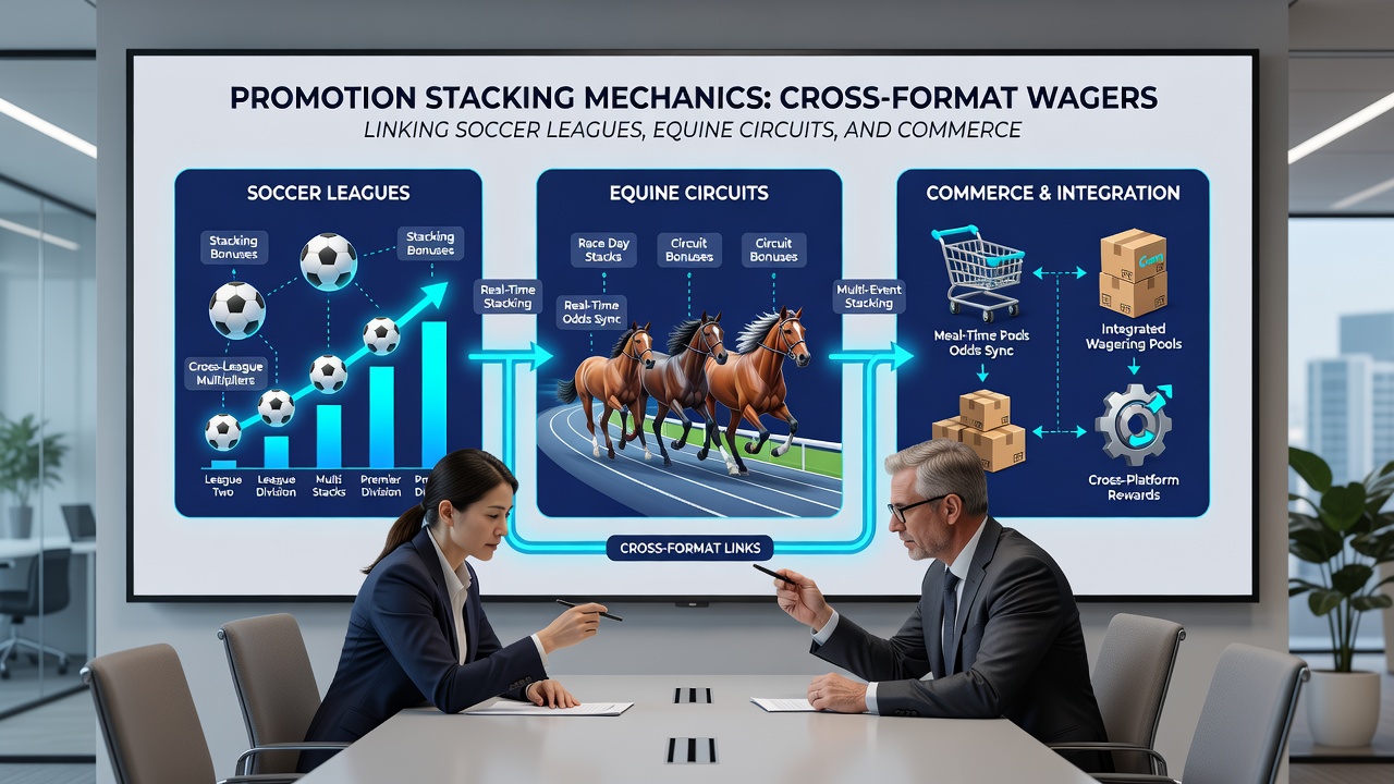 Illustration of cross-format wager flow between soccer, racing, and esports via mobile app layers