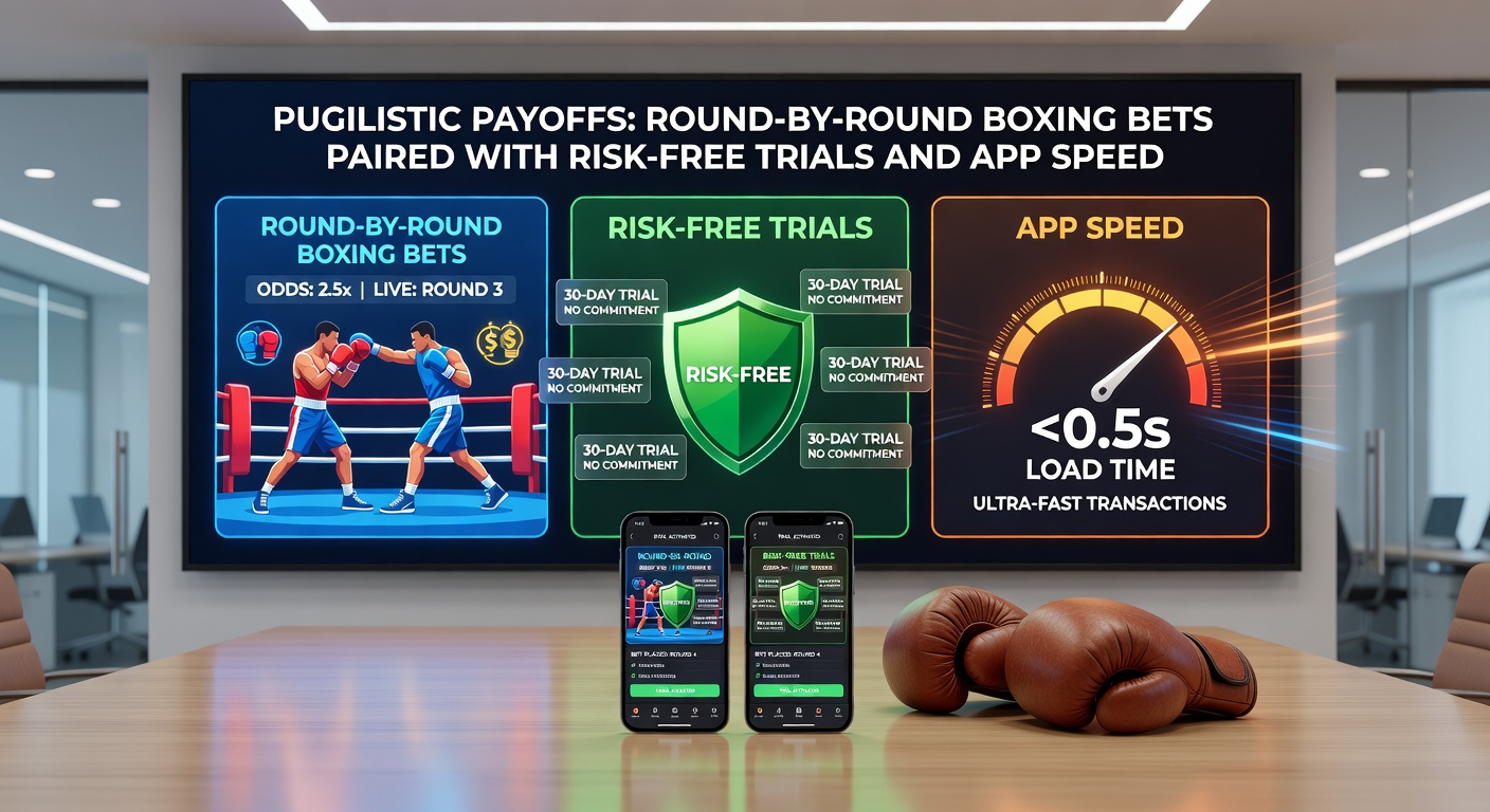 Smartphone screen displaying a live boxing app with flashing round-by-round odds, speed indicators, and a risk-free bet confirmation popup
