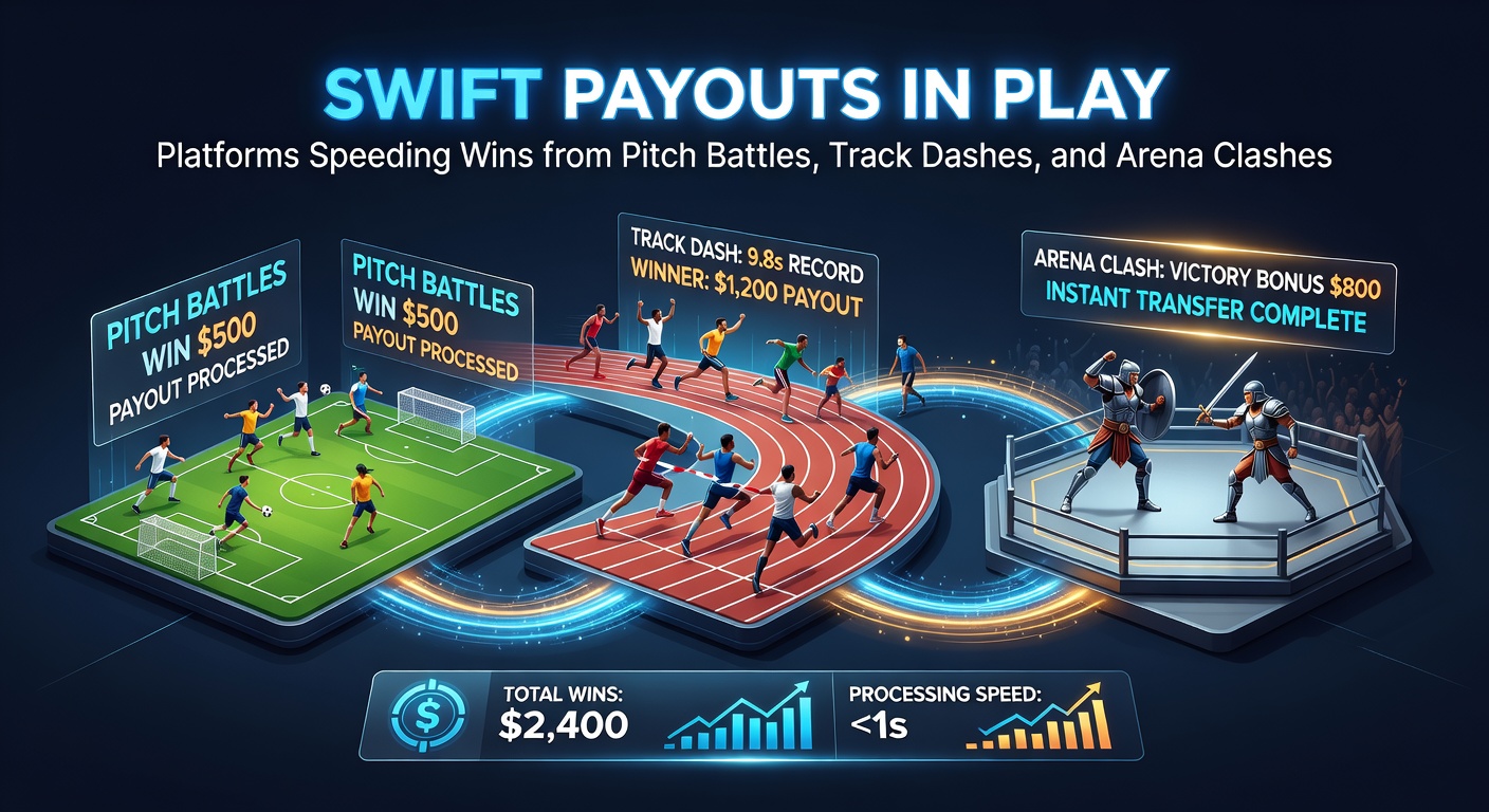 Dynamic scene of a bettor checking phone for instant payout during a live soccer match, with stadium lights and cheering crowds in the background