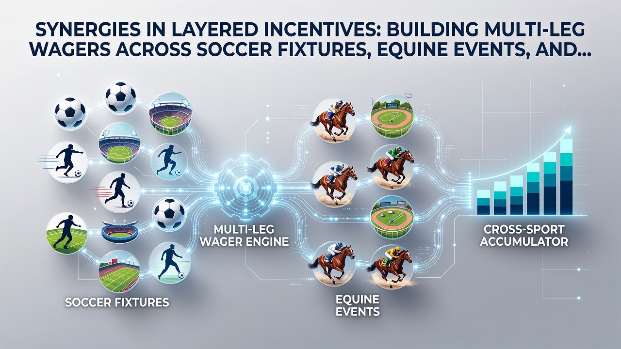 Dashboard view of combined soccer, horse racing, and esports betting legs with active bonus indicators